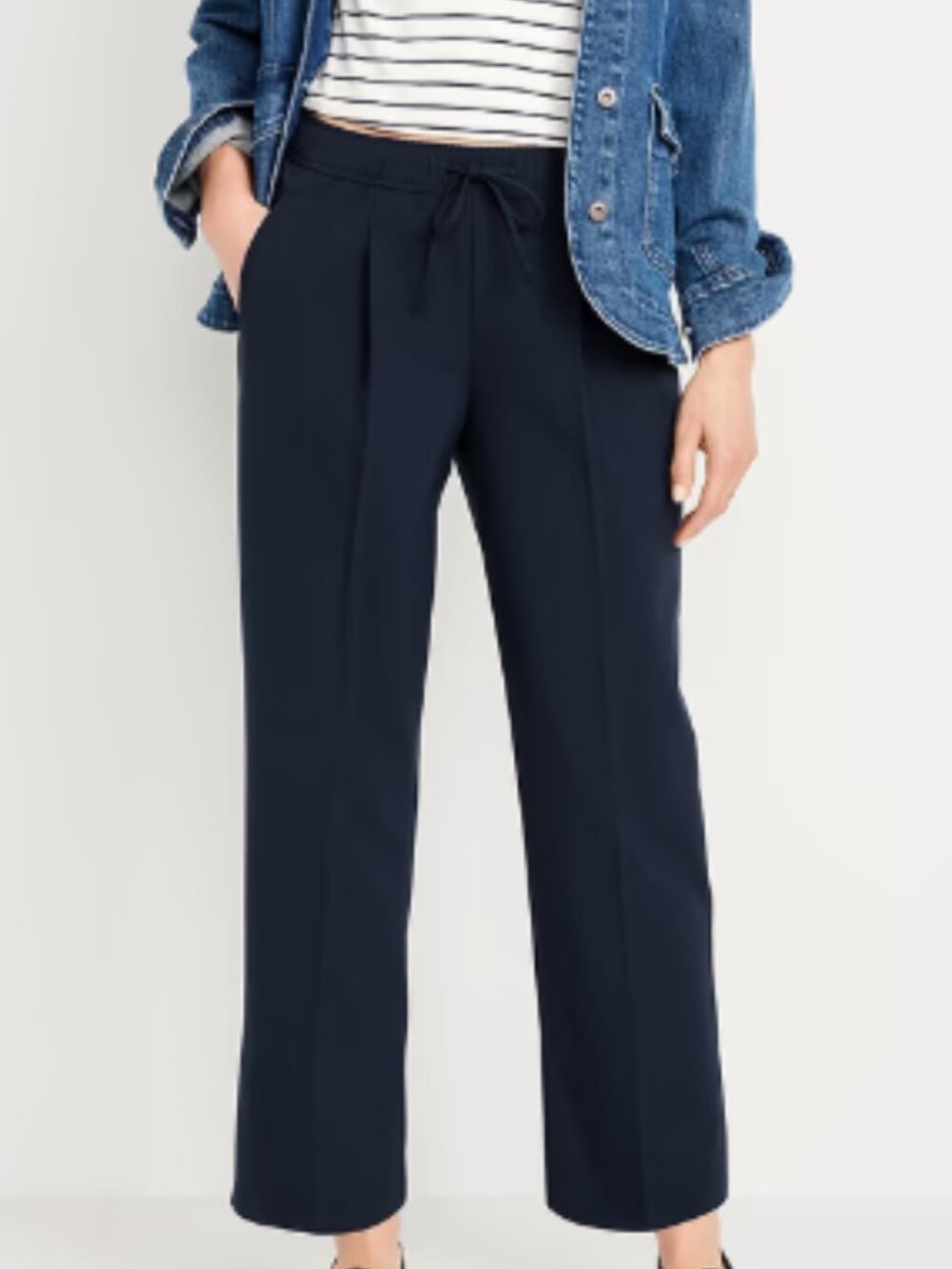 BRAND NEW NWT Navy Blue Straight Leg Ankle Trouser Pants XL Tall